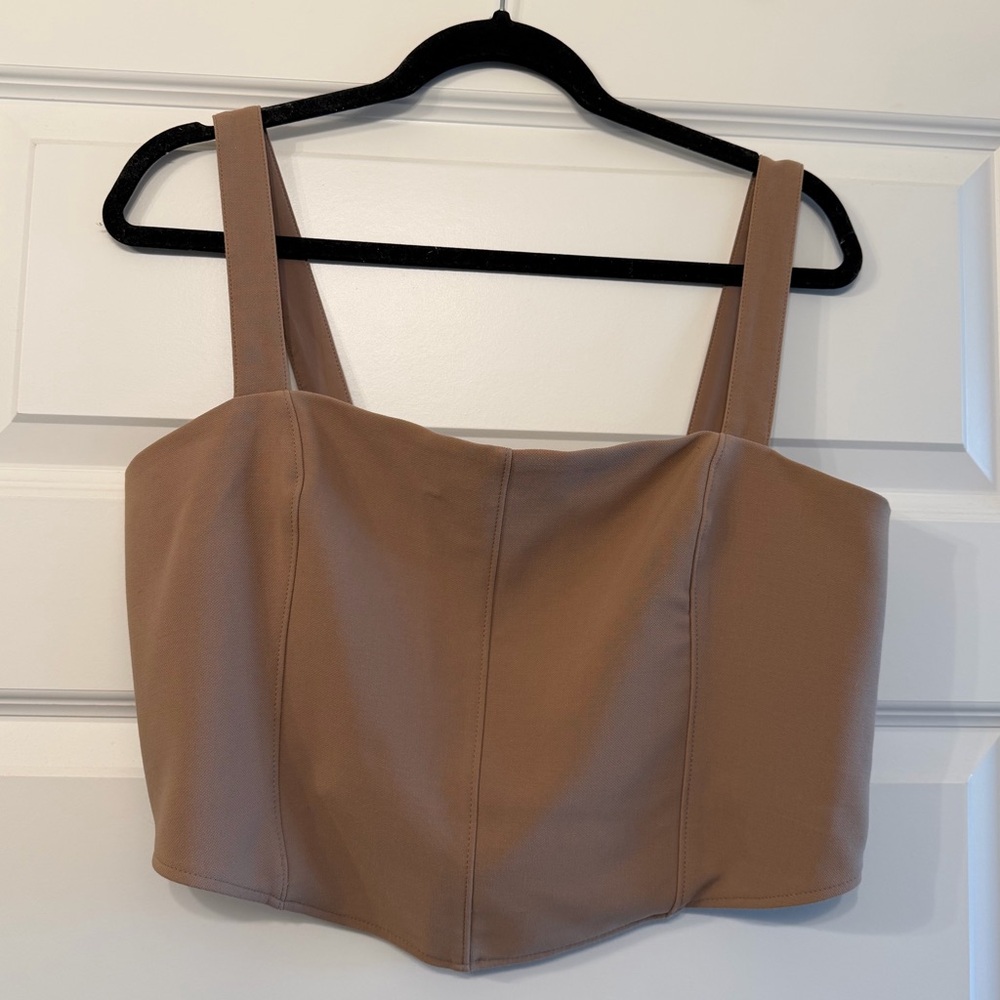 Abercrombie Tan Corset Style Crop Top